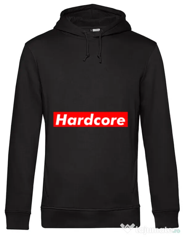 Hoodie barbat cu gluga Hardcore Negru