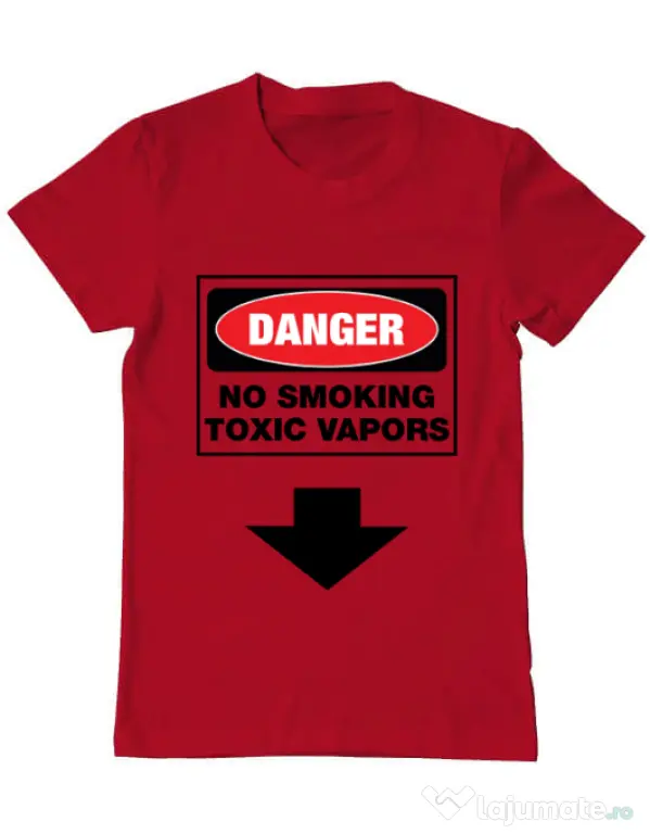 Tricou ADLER barbat Danger No Smoking Rosu
