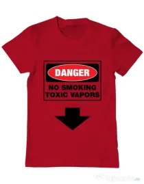 Tricou ADLER barbat Danger No Smoking Rosu