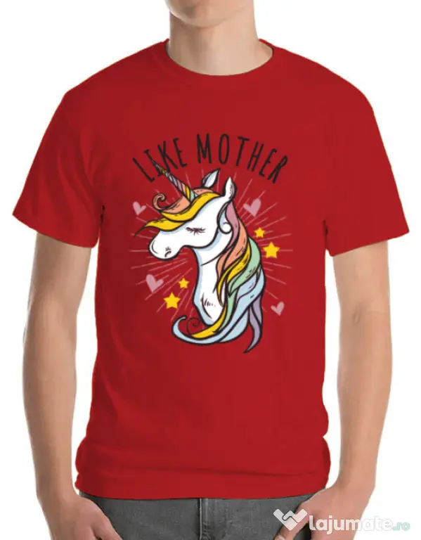 Tricou ADLER barbat Like mother Rosu