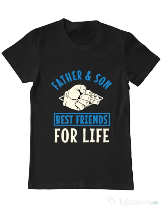 Tricou ADLER barbat Father and son Negru