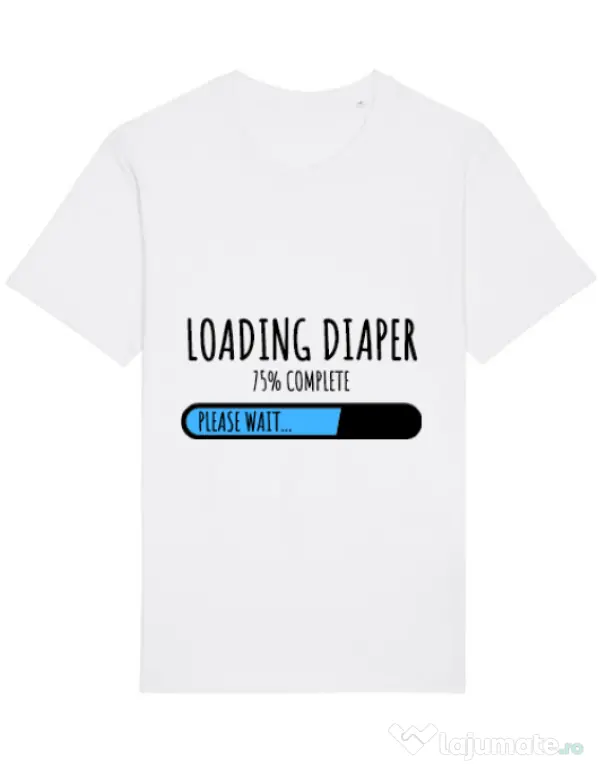 Tricou STANLEY STELLA barbat Loading diaper Alb