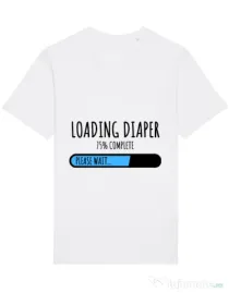 Tricou STANLEY STELLA barbat Loading diaper Alb