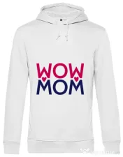 Hoodie barbat cu gluga Wow mom Alb