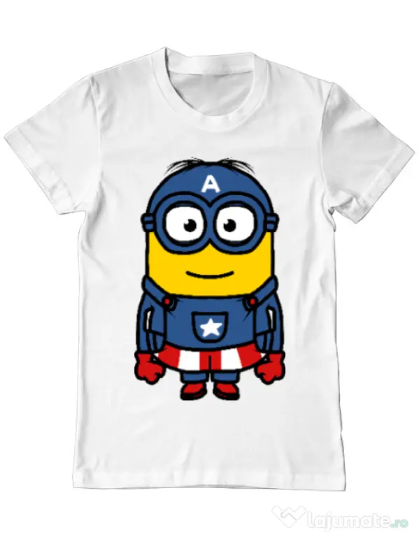 Tricou ADLER barbat Captain minion Alb