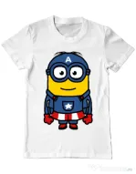 Tricou ADLER barbat Captain minion Alb