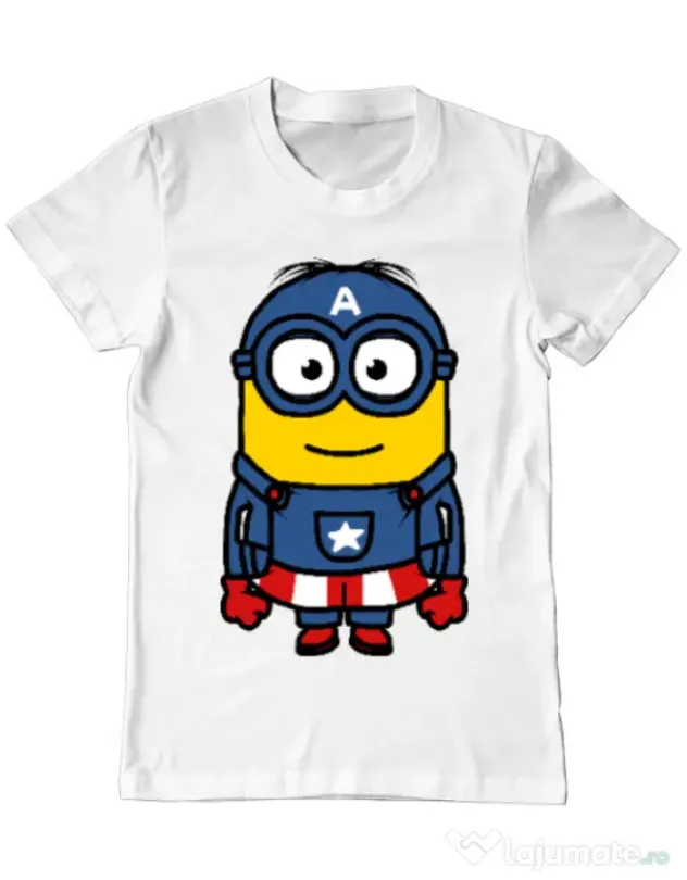 Tricou ADLER barbat Captain minion Alb