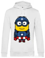 Hoodie barbat cu gluga Captain minion Alb