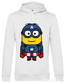 Hoodie barbat cu gluga Captain minion Alb
