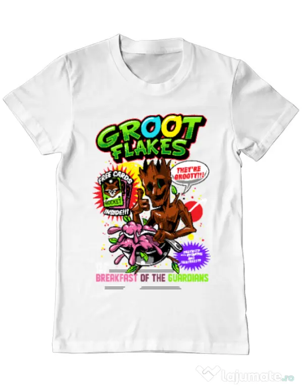 Tricou ADLER barbat Groot flakes Alb