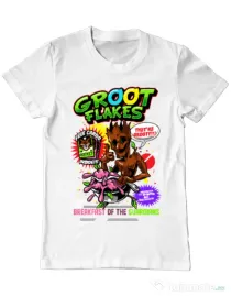 Tricou ADLER barbat Groot flakes Alb