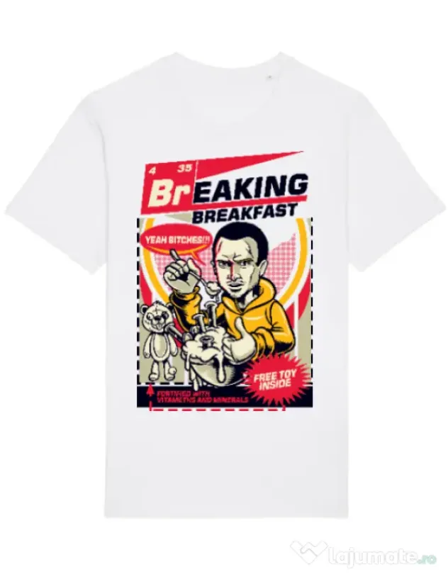 Tricou STANLEY STELLA barbat Jesse breakfast Alb