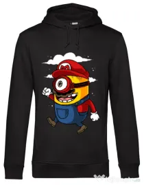 Hoodie barbat cu gluga Mario minion Negru