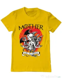 Tricou ADLER barbat Mother of dragons Galben