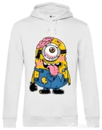 Hoodie barbat cu gluga Zombie minion Alb