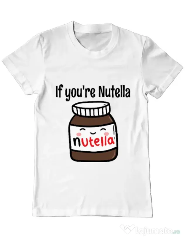 Tricou ADLER barbat If you are nutella Alb