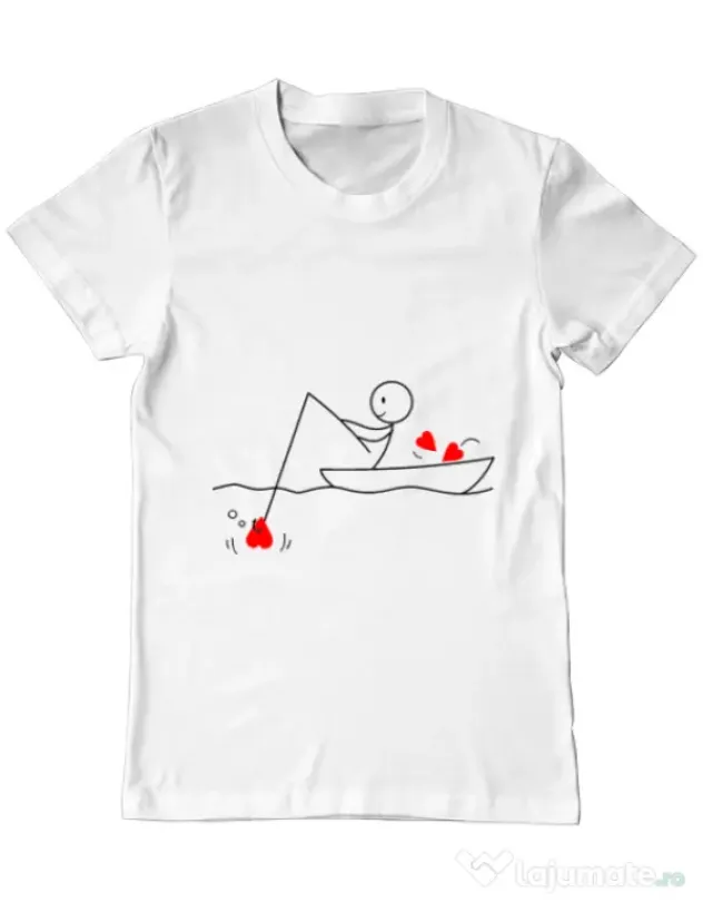 Tricou ADLER barbat Fishing for love 1 Alb