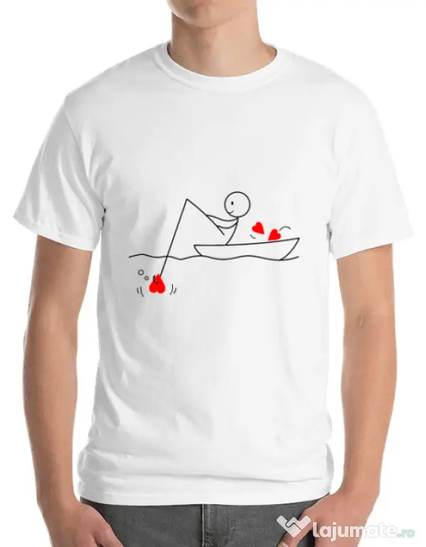 Tricou ADLER barbat Fishing for love 1 Alb
