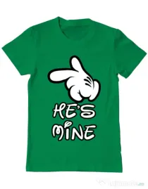 Tricou ADLER barbat He is mine Verde mediu