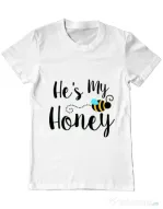 Tricou ADLER barbat He is my honey Alb