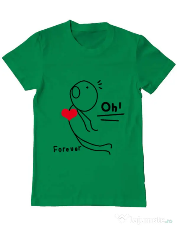 Tricou ADLER barbat Our love story 2 Verde mediu