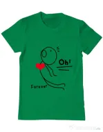 Tricou ADLER barbat Our love story 2 Verde mediu