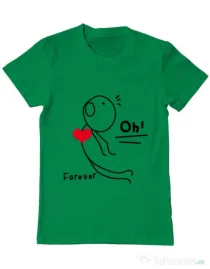 Tricou ADLER barbat Our love story 2 Verde mediu