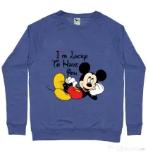 Bluza ADLER barbat Lucky to have you Albastru melanj