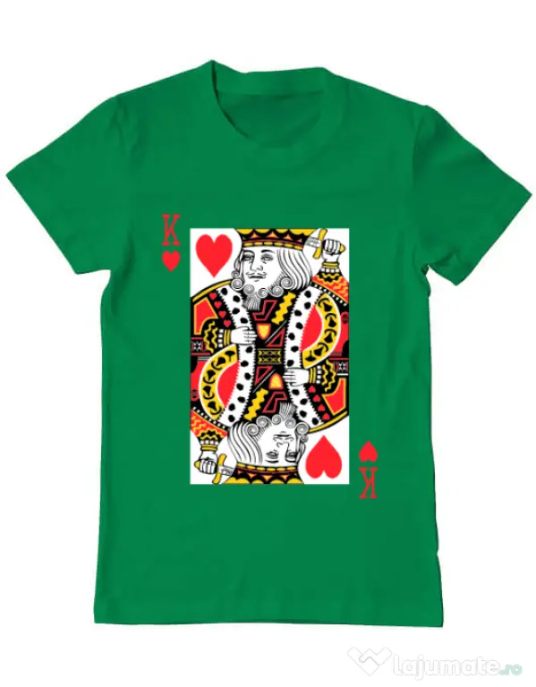 Tricou ADLER barbat King of hearts Verde mediu