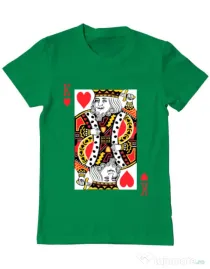 Tricou ADLER barbat King of hearts Verde mediu