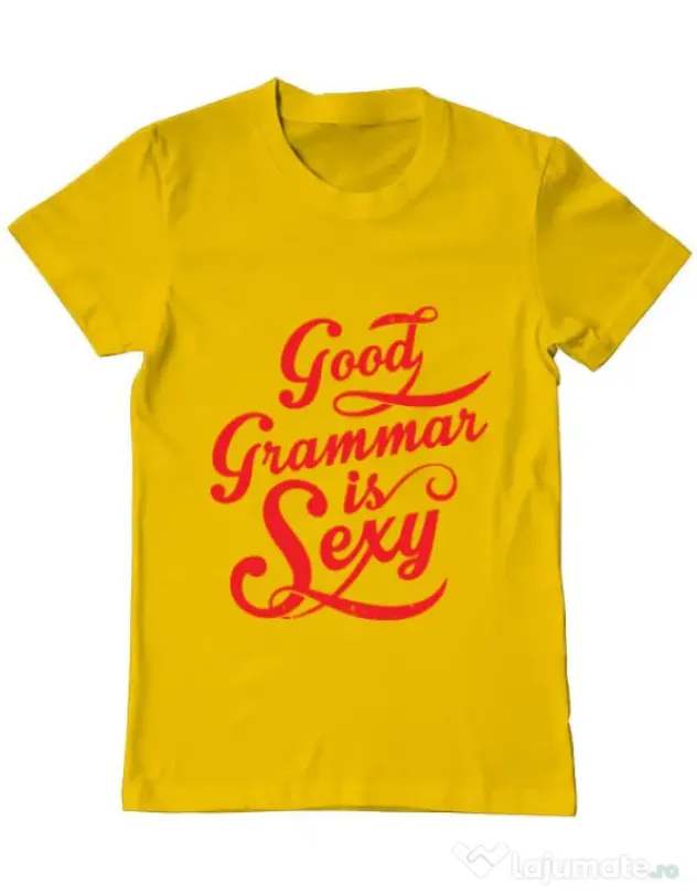 Tricou ADLER barbat Good grammar Galben