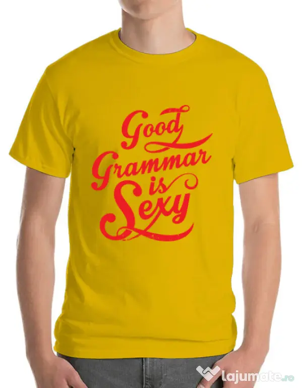 Tricou ADLER barbat Good grammar Galben