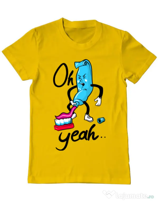 Tricou ADLER barbat Oh yeah Galben