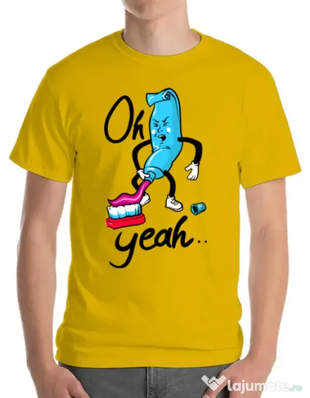 Tricou ADLER barbat Oh yeah Galben