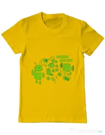 Tricou ADLER barbat Android anatomy Galben