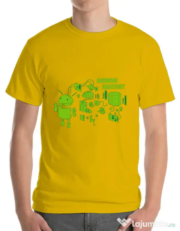 Tricou ADLER barbat Android anatomy Galben