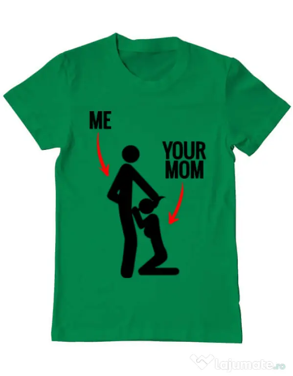 Tricou ADLER barbat Me your mom Verde mediu