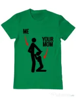 Tricou ADLER barbat Me your mom Verde mediu