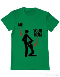 Tricou ADLER barbat Me your mom Verde mediu