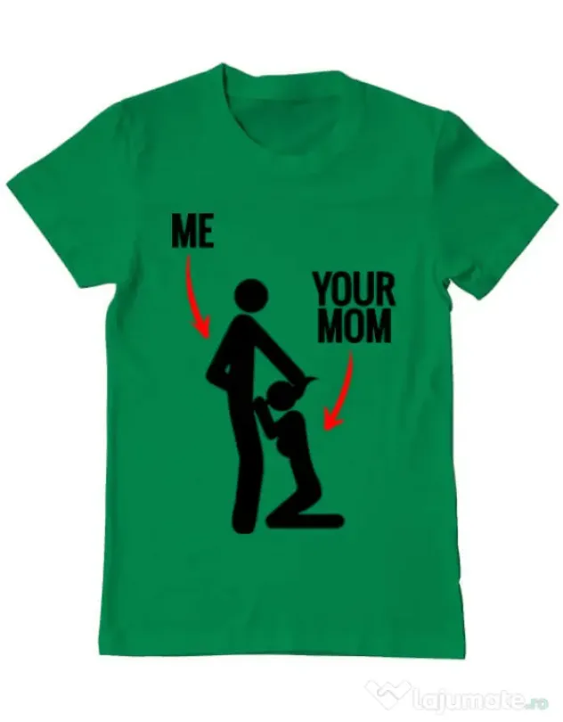 Tricou ADLER barbat Me your mom Verde mediu
