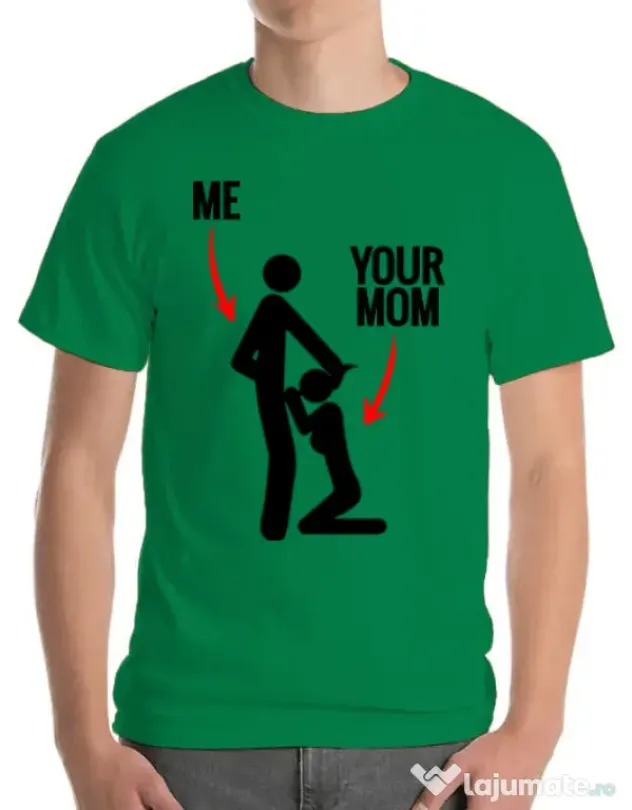 Tricou ADLER barbat Me your mom Verde mediu
