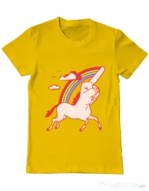 Tricou ADLER barbat FUnicorn Galben