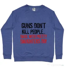 Bluza ADLER barbat Guns dont kill Albastru melanj