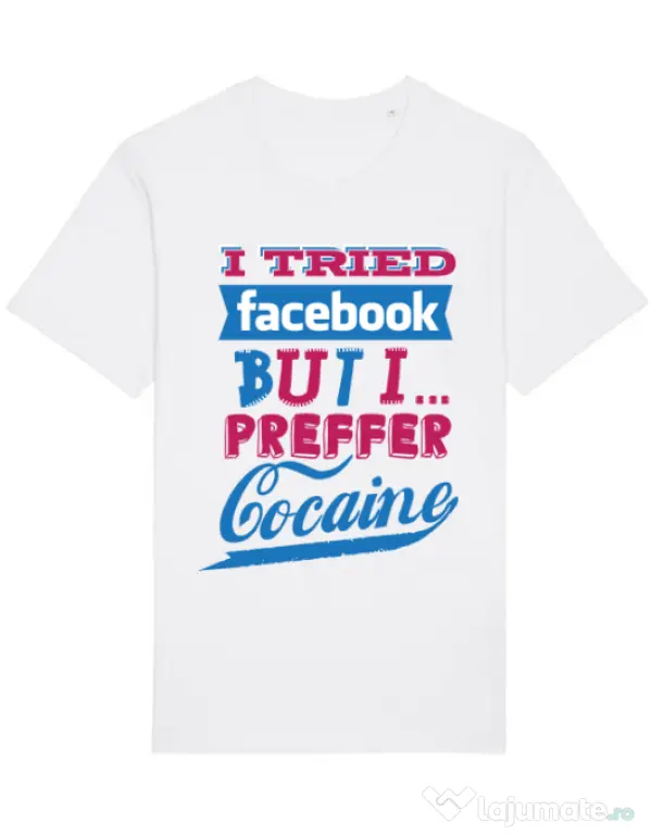 Tricou STANLEY STELLA barbat I tried Bacebook Alb