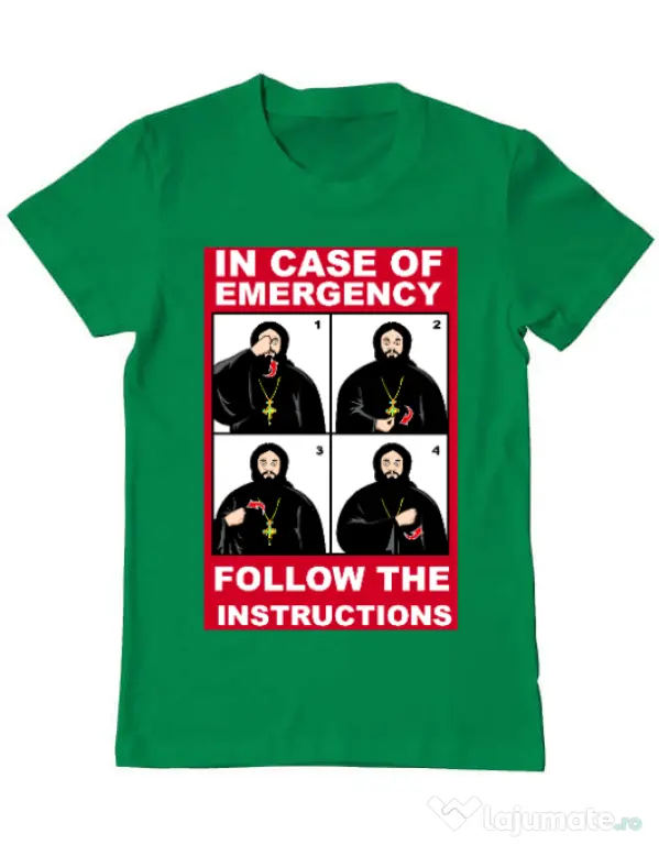 Tricou ADLER barbat In case of emergency Verde mediu