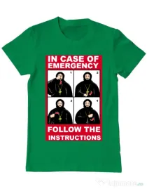 Tricou ADLER barbat In case of emergency Verde mediu
