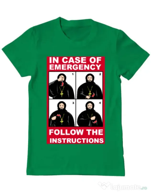 Tricou ADLER barbat In case of emergency Verde mediu