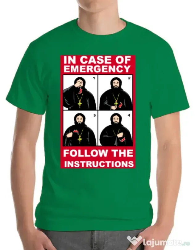 Tricou ADLER barbat In case of emergency Verde mediu