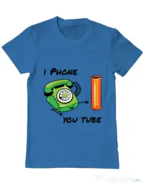 Tricou ADLER barbat Iphone youtube Albastru azuriu