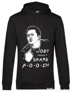 Hoodie barbat cu gluga Joey doesnt share food Negru